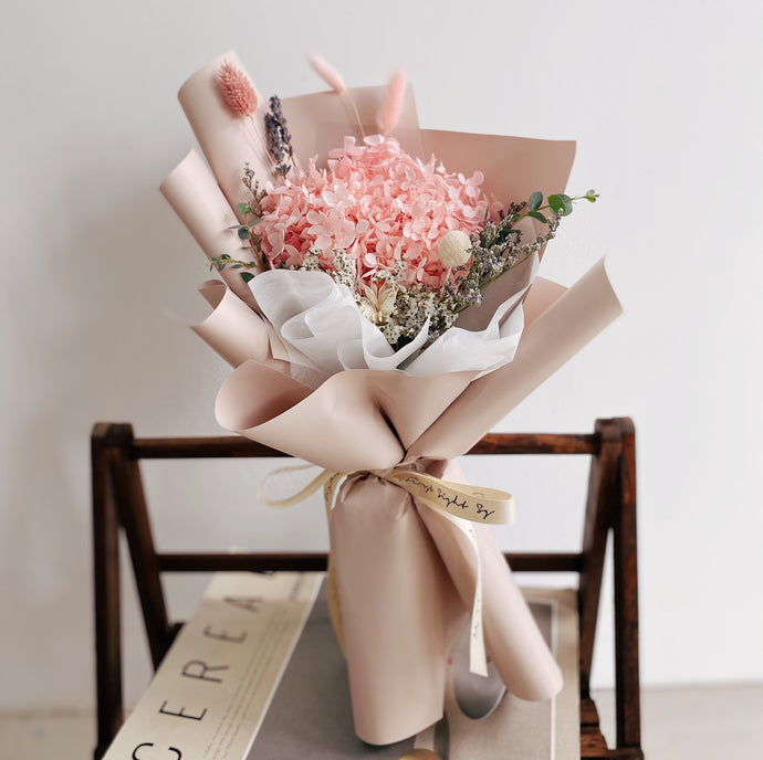 Everlasting Love (Preserved Hydrangea - Pink Sherbet) - First Sight Singapore