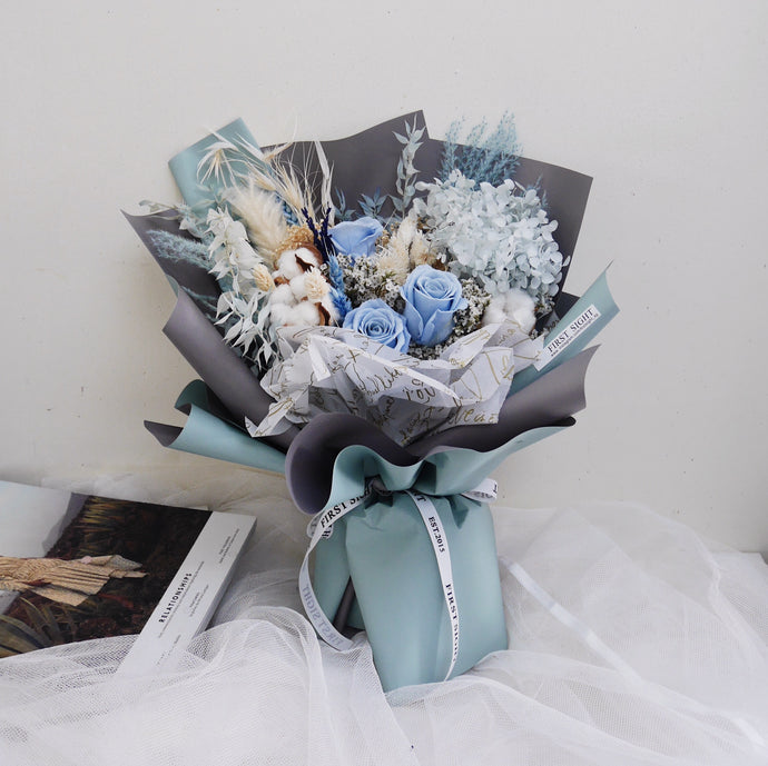 Everlasting Love (Deluxe Hydrangea - Sea Breeze) - First Sight Singapore