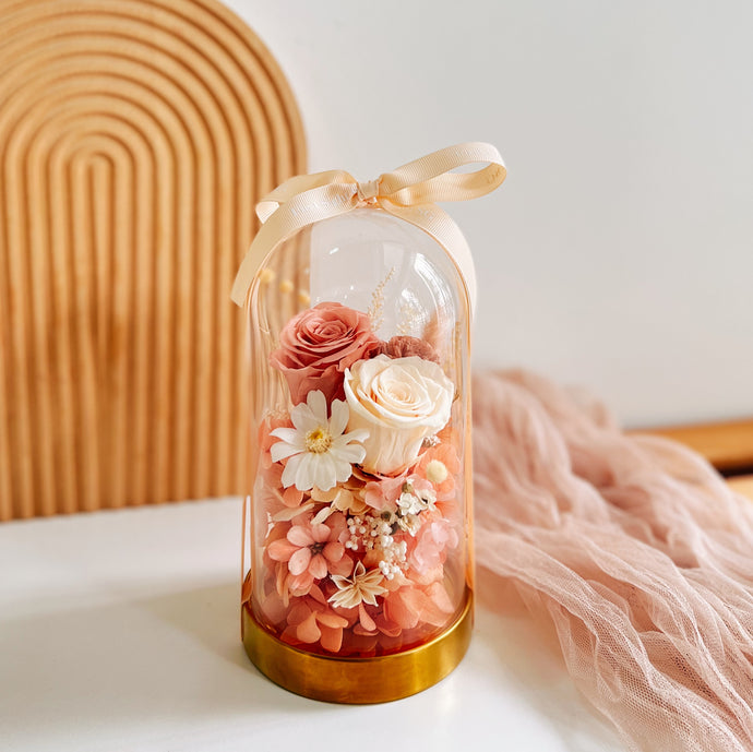 Premium Glass Dome Everlasting Love - Blush
