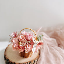 Everlasting Love Mini Floral Basket- Pink