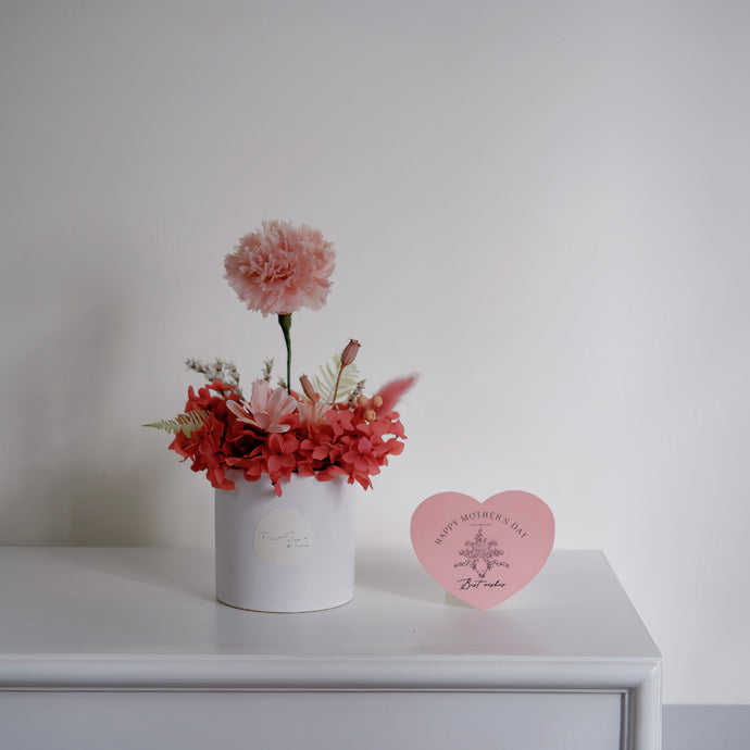 [Mother's Day] Everlasting Nordic Vase Arrangement - Ruby Petal Pot