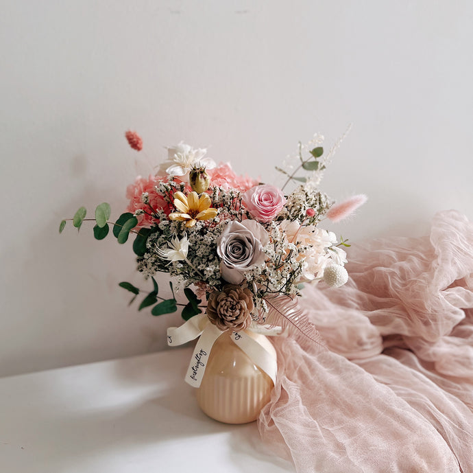 Everlasting Nordic Vase Arrangement - Pink
