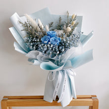 Everlasting Deluxe Preserved Flower Bouquet with Blue Roses - First Sight Singapore Best Florist