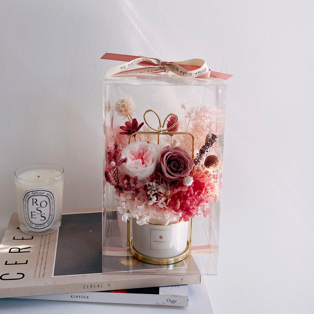Everlasting Preserved Flowers Love Jar with premium dried flowers from Japan - First Sight SG Best Florist