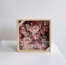 Everlasting Preserved Flowers Rose Bloom Box with Personalised Name by First Sight Singapore Best Florist