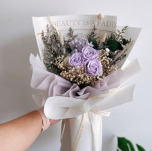 Beautiful Lilac Preserved Flower Bouquet with Roses by First Sight SG