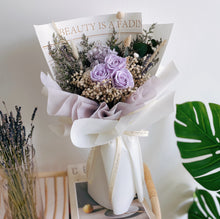 Lilac Preserved Flower Bouquet with Roses, Hydrangea and Baby Breath by First Sight SG